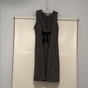 Sleeveless Black & Gray Bow-Accent Women's Dress